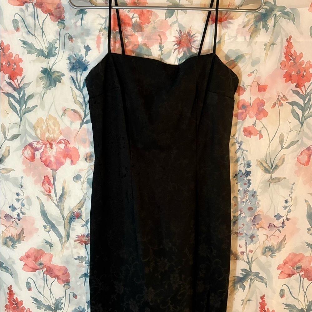 Vintage Elegant Black Spaghetti Strap Dress